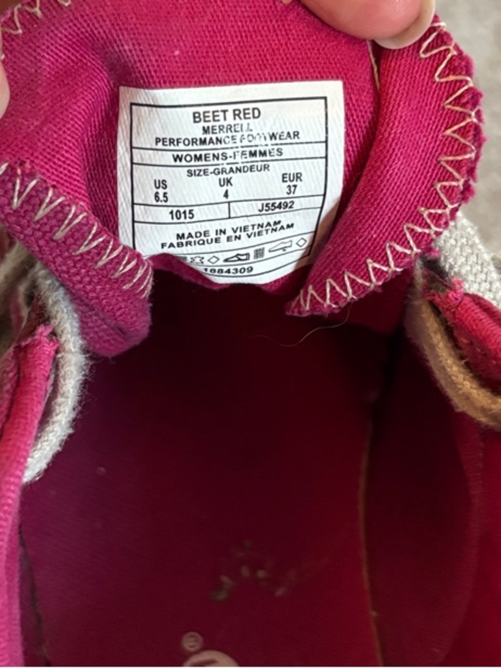 Merrell Raspberry Canvas Low-Top Sneakers - Picture 6 of 7